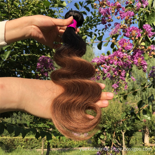 1B/30 Brazilian Body Wave Hair Bundles Cuticle Aligned Raw Virgin Hair Weave 1 Piece Ombre Human Hair Extensions